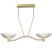 Metropolis 2 Light Linear LED Chandelier in Satin Brass