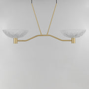 Metropolis 2 Light Linear LED Chandelier in Satin Brass