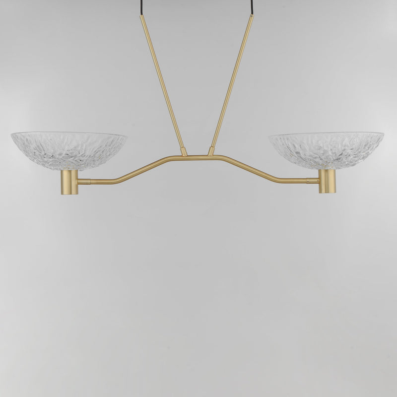 Metropolis 2 Light Linear LED Chandelier in Satin Brass