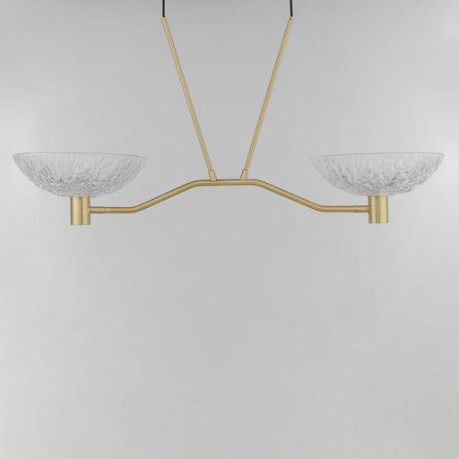 Metropolis 2 Light Linear LED Chandelier in Satin Brass