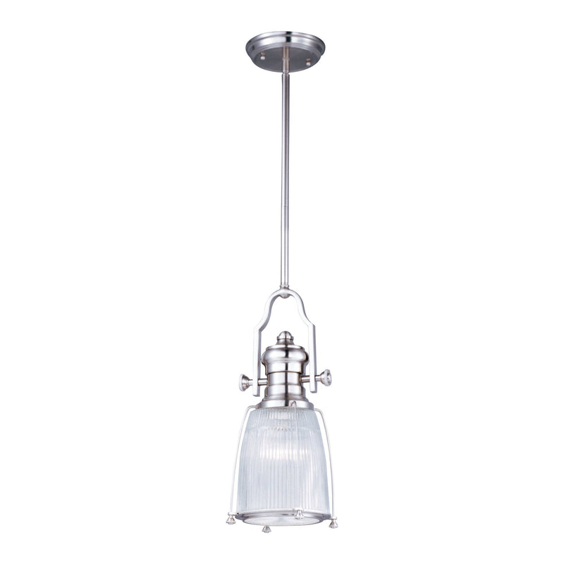 Hi-Bay 9" Glass Pendant in Satin Nickel