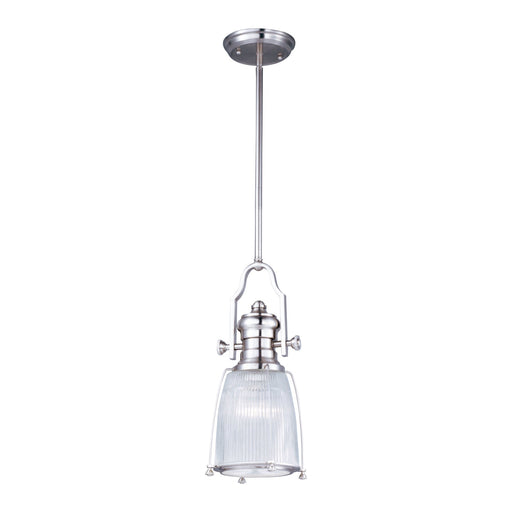 Hi-Bay 9" Glass Pendant in Satin Nickel