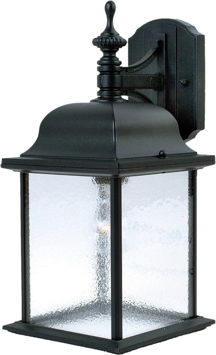 Senator 1-Light Outdoor Wall Lantern in Black with Seedy Glass - Lamps Expo
