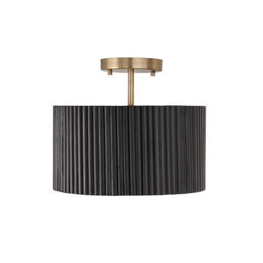 Donovan Semi-Flush Mount in Black Stain and Matte Brass