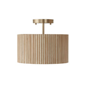 Donovan Semi-Flush Mount in White Wash and Matte Brass