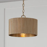 Donovan Semi-Flush Mount in White Wash and Matte Brass