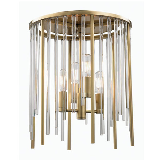 Lewis 4-Light Semi-Flush Mount in Aged Brass