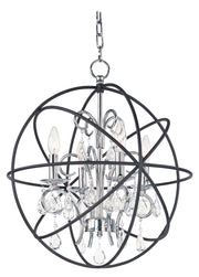 Orbit 4 Light Chandelier in Anthracite / Polished Nickel