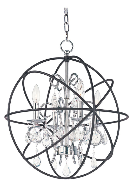 Orbit 4 Light Chandelier in Anthracite / Polished Nickel