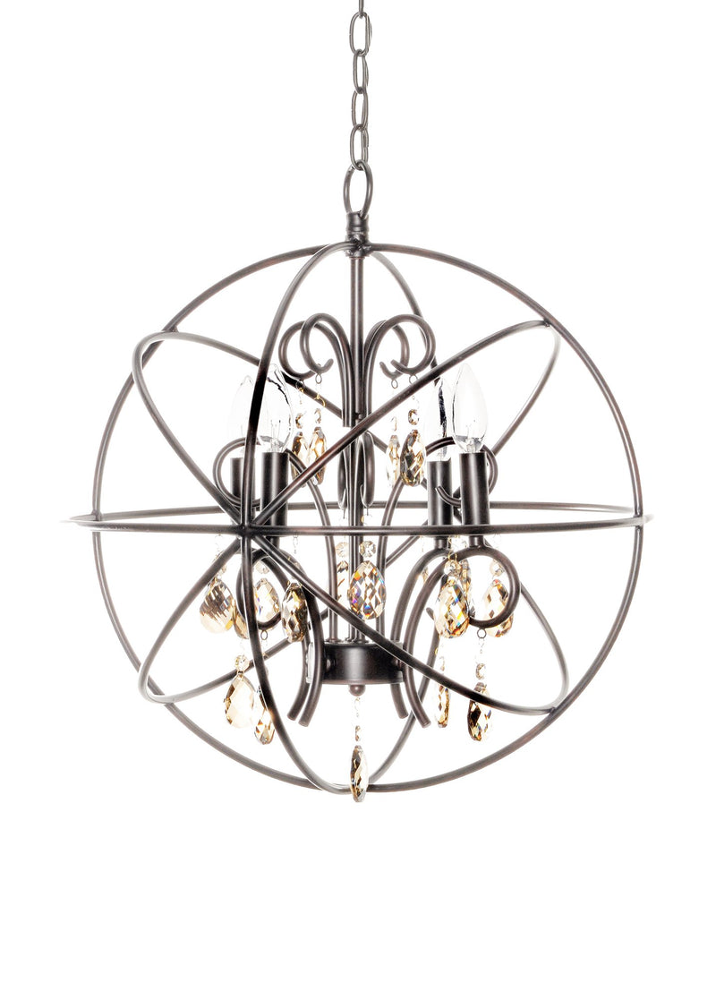 Orbit 4 Light Chandelier in Oil Rubbed Bronze