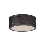 Trestle 2 Light Flush Mount in Oil Rubbed Bronze / Antique Brass