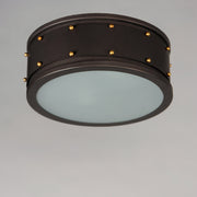 Trestle 2 Light Flush Mount in Oil Rubbed Bronze / Antique Brass
