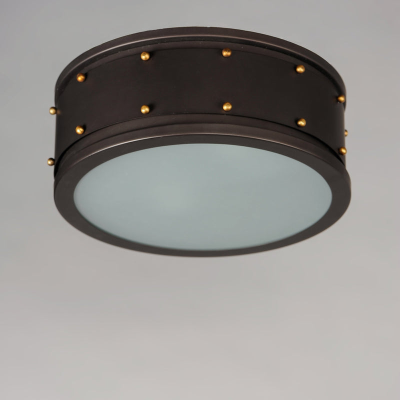 Trestle 2 Light Flush Mount in Oil Rubbed Bronze / Antique Brass