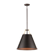 Trestle 1 Light Pendant in Oil Rubbed Bronze / Antique Brass