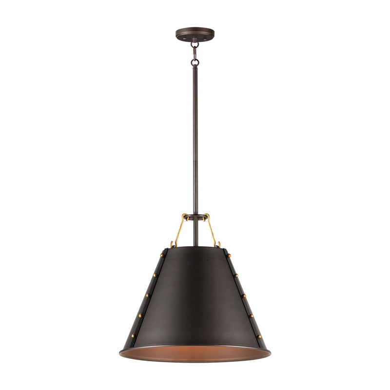 Trestle 1 Light Pendant in Oil Rubbed Bronze / Antique Brass