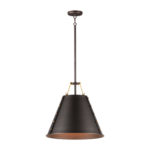 Trestle 1 Light Pendant in Oil Rubbed Bronze / Antique Brass