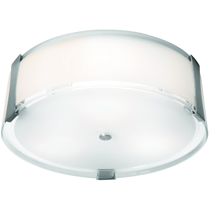Tara 18" 3-Light Flush Mount in Brushed Steel