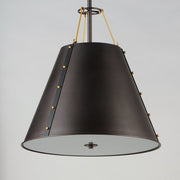 Trestle 3 Light Pendant in Oil Rubbed Bronze / Antique Brass