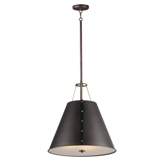 Trestle 3 Light Pendant in Oil Rubbed Bronze / Antique Brass