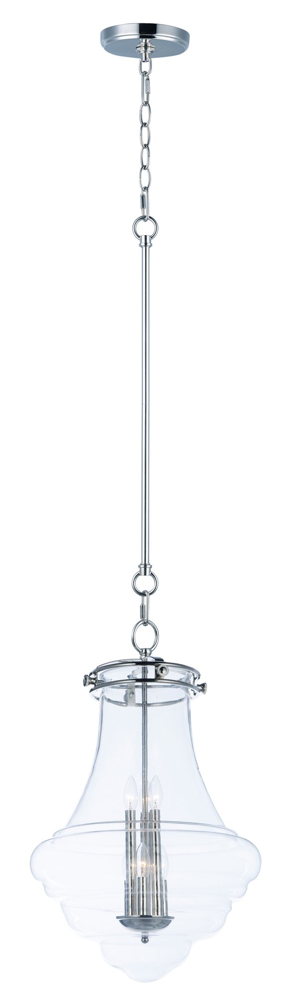 Retro 6 Light Pendant in Polished Nickel