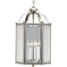 Flat Glass 3-Light Foyer Pendant in Brushed Nickel