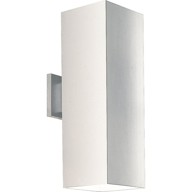 Square 2-Light Outdoor Wall Sconce in White