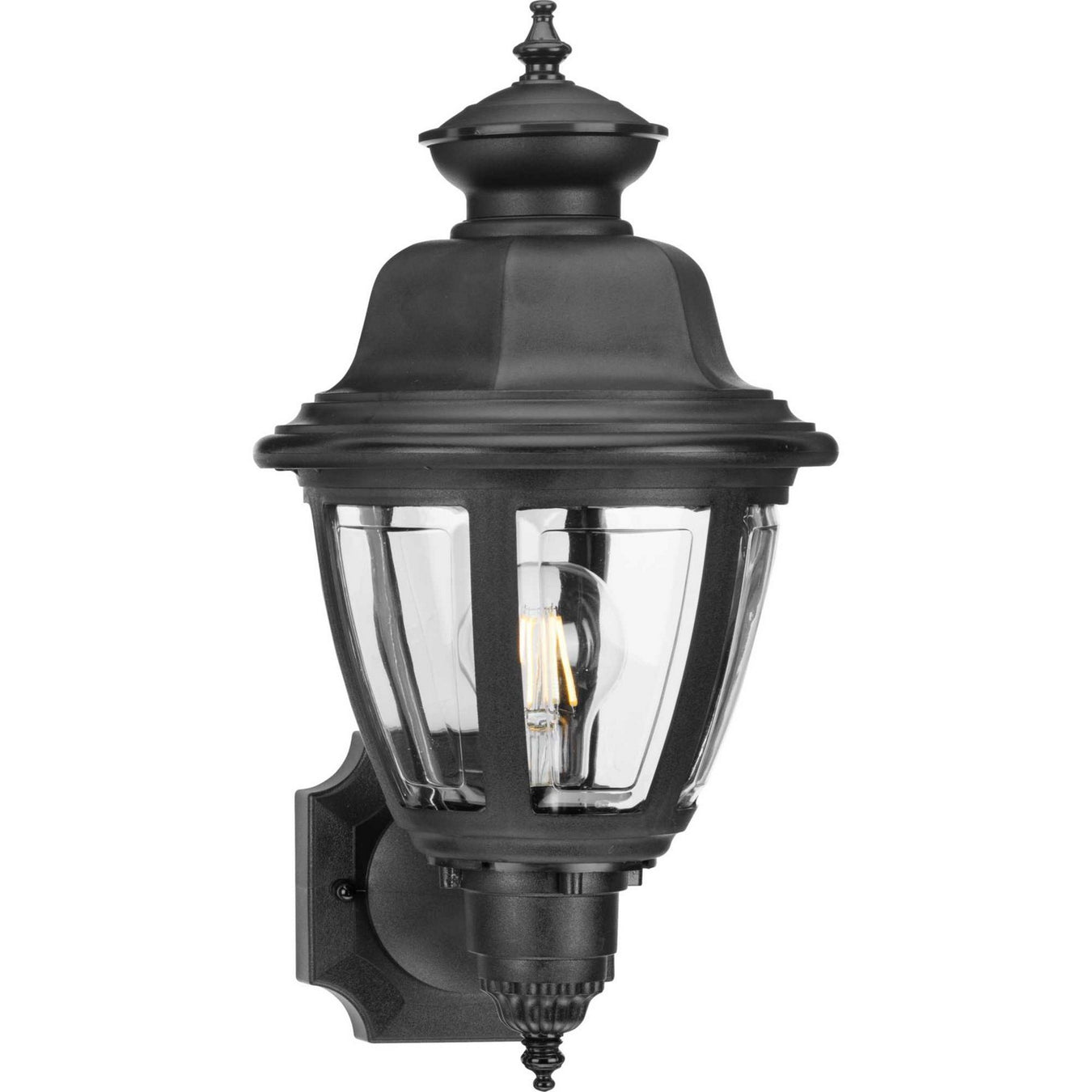 Non-Metallic Incandescent One Light Wall Lantern in Black
