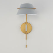 Lucas 1 Light Wall Sconce with Switch in Natural Aged Brass