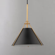 Lucas 13" 1 Light Pendant in Black / Natural Aged Brass