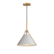Lucas 13" 1 Light Pendant in Light French Gray / Natural Aged Brass
