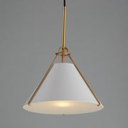 Lucas 13" 1 Light Pendant in White / Natural Aged Brass