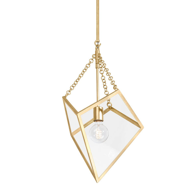 Brookfield Lantern Pendant in Vintage Gold Leaf