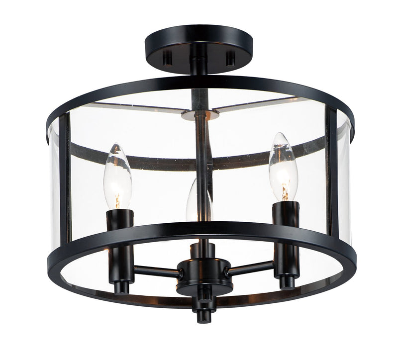 Sentinel 3 Light Semi-Flush Mount in Black