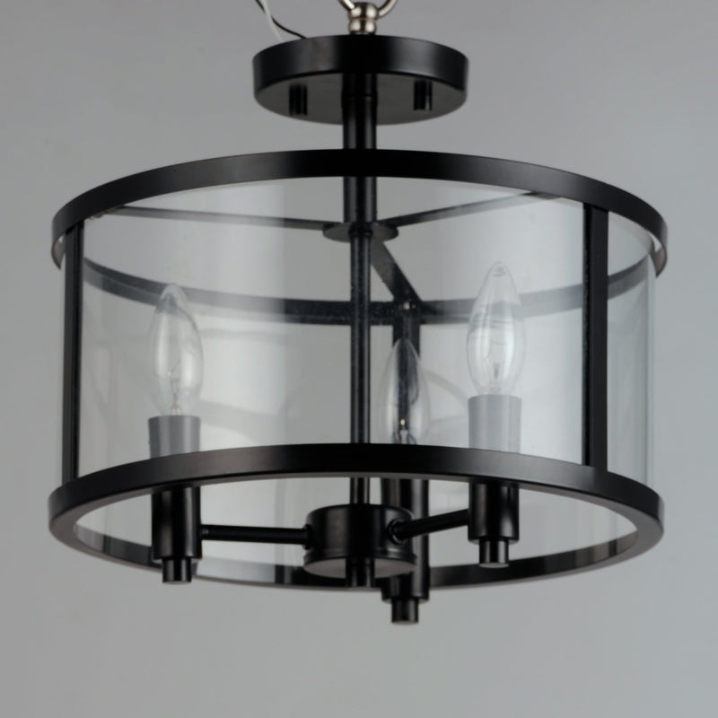 Sentinel 3 Light Semi-Flush Mount in Black