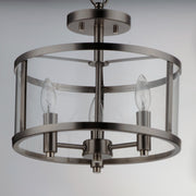 Sentinel 3 Light Semi-Flush Mount in Satin Nickel