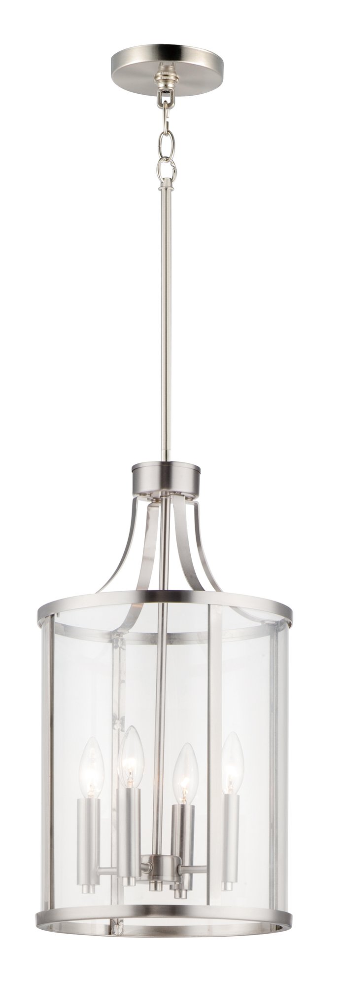 Sentinel 4 Light Chandelier in Satin Nickel