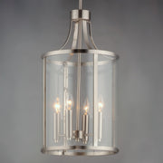 Sentinel 4 Light Chandelier in Satin Nickel