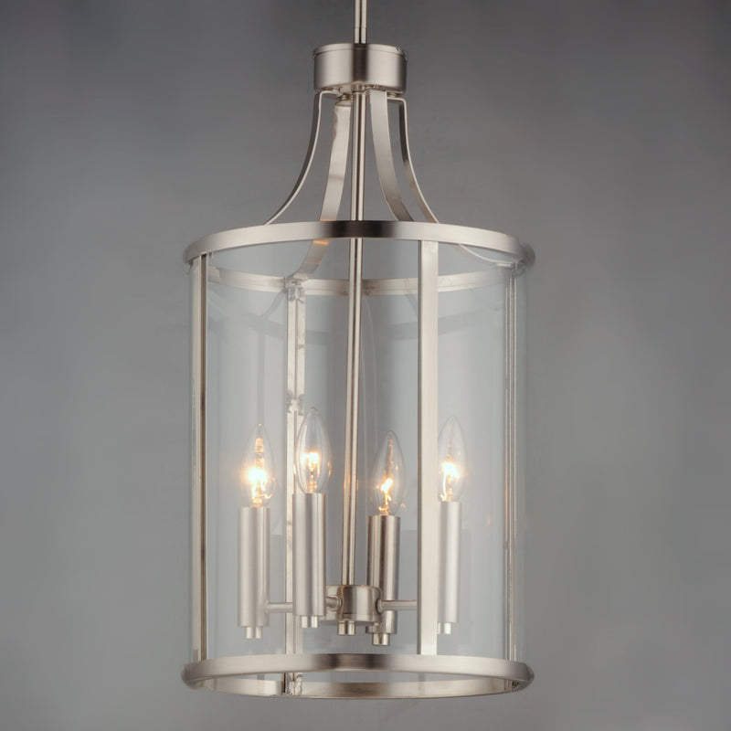 Sentinel 4 Light Chandelier in Satin Nickel