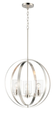 Sentinel 3 Light Chandelier in Satin Nickel