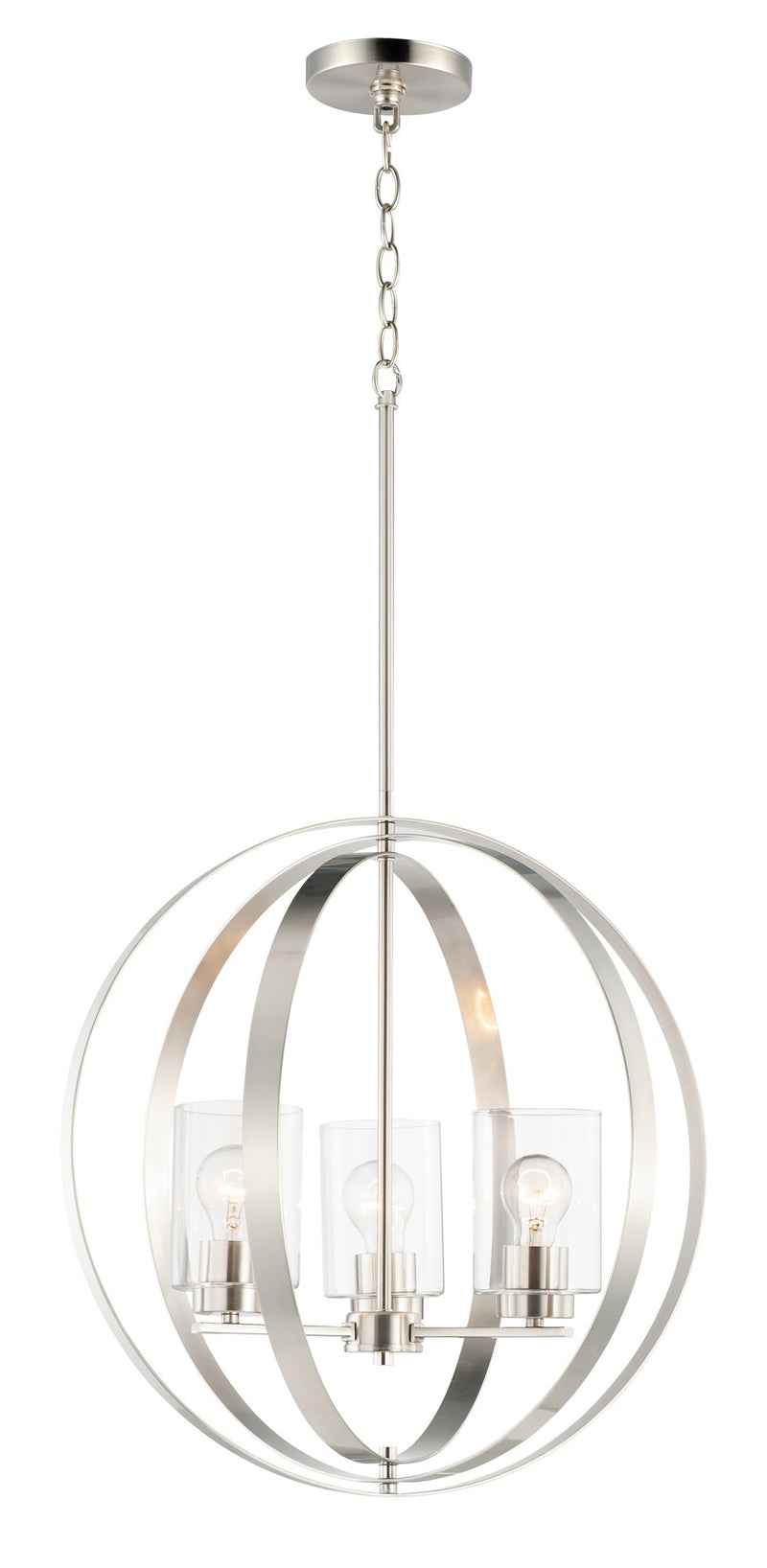 Sentinel 3 Light Chandelier in Satin Nickel