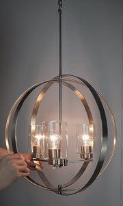 Sentinel 3 Light Chandelier in Satin Nickel