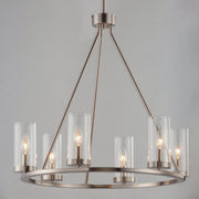 Sentinel 6 Light Chandelier in Satin Nickel