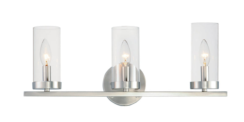 Sentinel 3 Light Bath Vanity in Satin Nickel