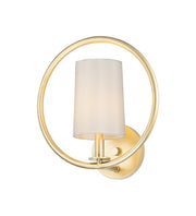 Meridian 1 Light Wall Sconce in Natural Aged Brass