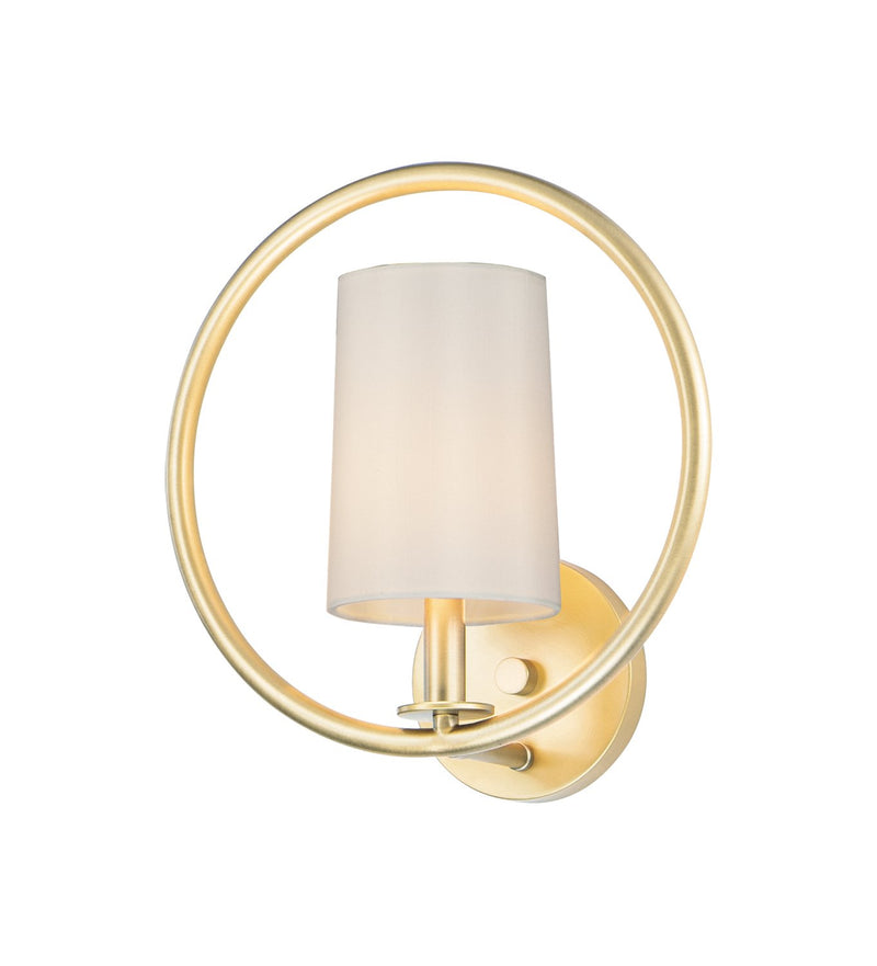 Meridian 1 Light Wall Sconce in Natural Aged Brass