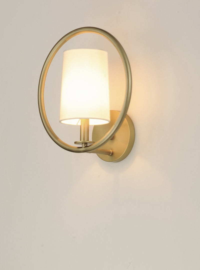 Meridian 1 Light Wall Sconce in Natural Aged Brass