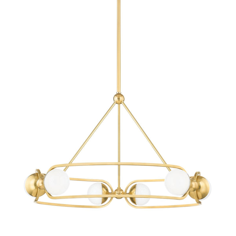 Hartford 6-Light Chandelier in Aged Brass
