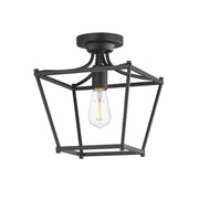 Clifton 1 Light Semi-Flush Mount in Black