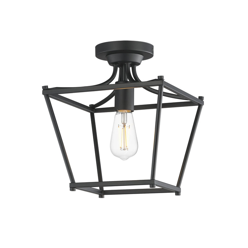 Clifton 1 Light Semi-Flush Mount in Black