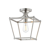 Clifton 1 Light Semi-Flush Mount in Satin Nickel